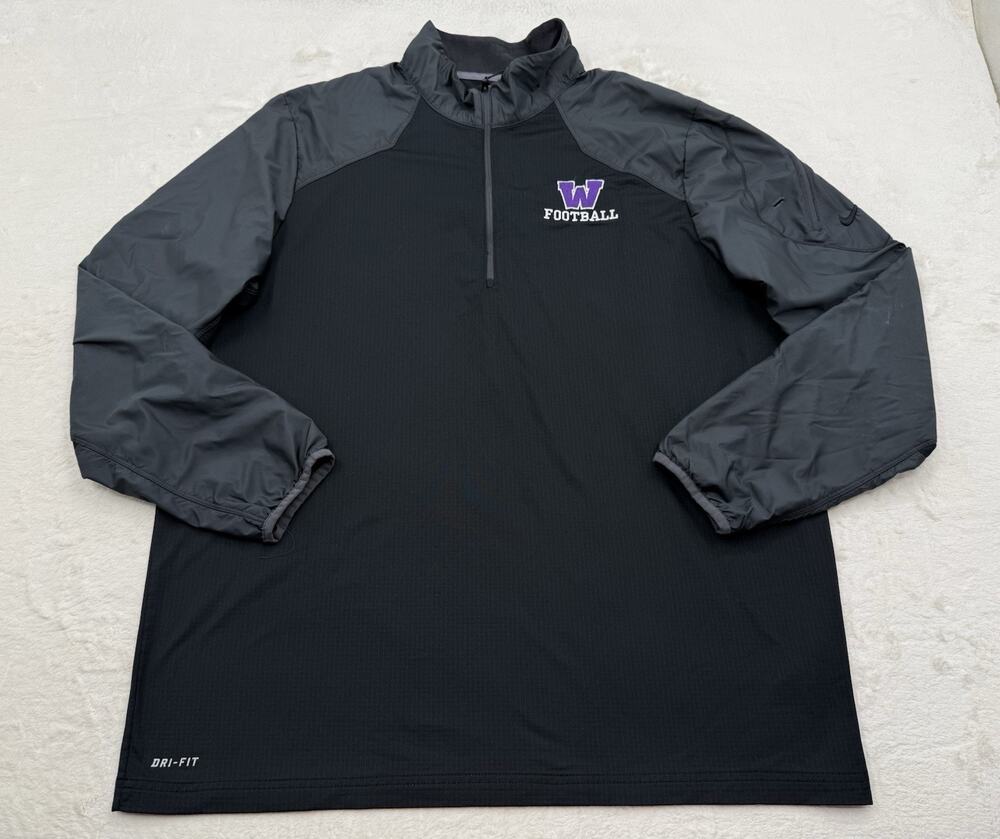 Nike Dri-Fit Men’s Hybrid 1/4 Zip Pullover Washington Huskies Football Size XL